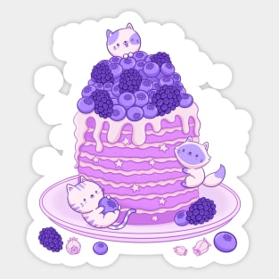 Kawaii Pancake Blueberry Blackberry Cats Sticker